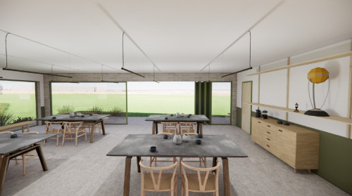 Cricket pavilion Office for Contemporary Rural Architecture lobby