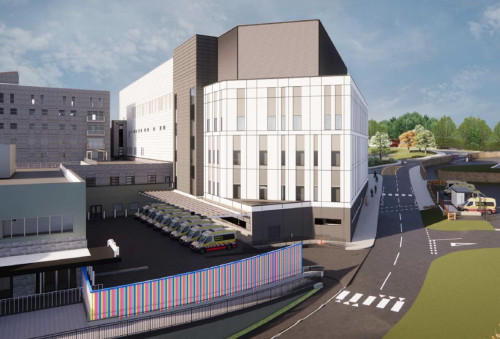 Derriford Hospital Emergency Care Building exterior 3