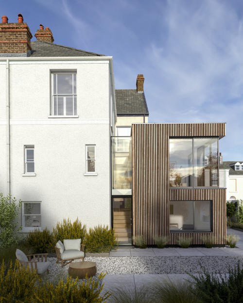 Double hieght glazed link to appledore home