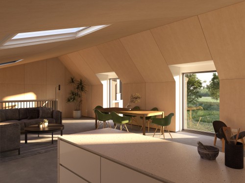 ply clad coach house with punched windows in north devon