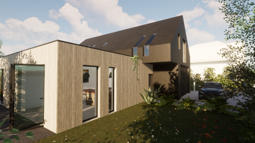 BIdeford house in garden rear elevation