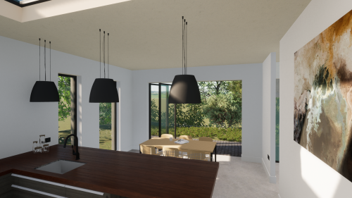 kitchen diner garden view self build bideford